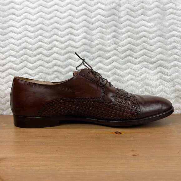 MEZLAN Mens Cancun Shoes Derby Basket Weave Leather Vero Cuoio Brown Size 11.5W main image 5